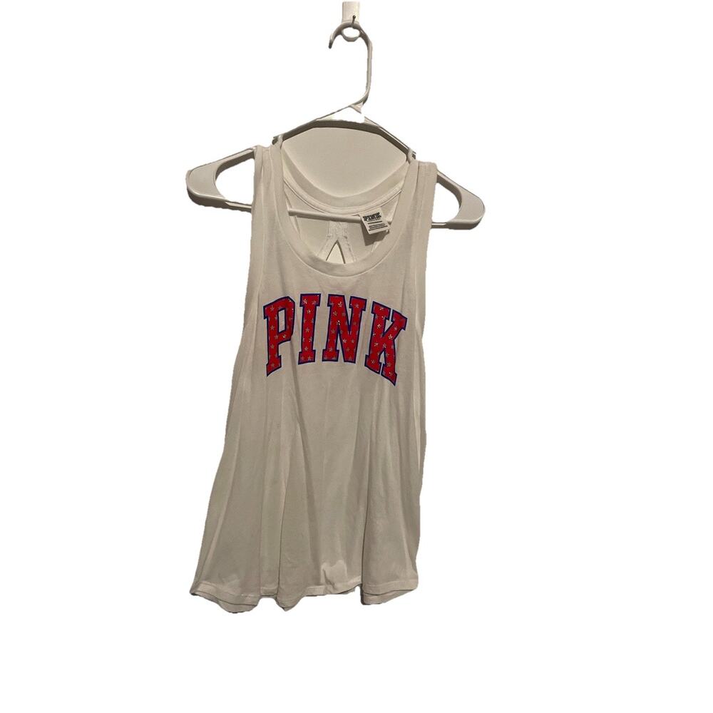 Victoria Secret ~Pink~Red‎ White & Blue Split Back Tank Size XS New 4th July